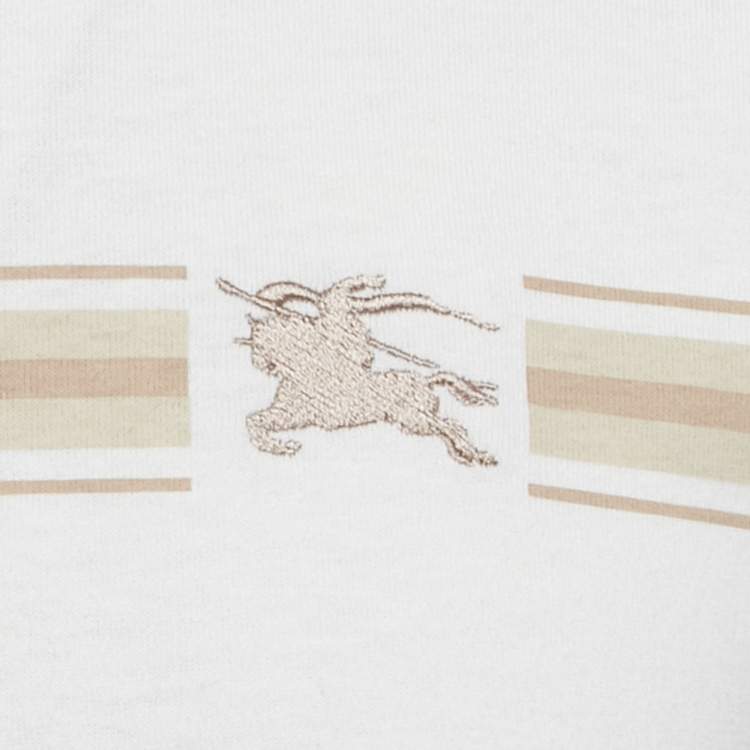 مملوكة مسبقًا Burberry White Cotton Short Sleeve T-Shirt XS