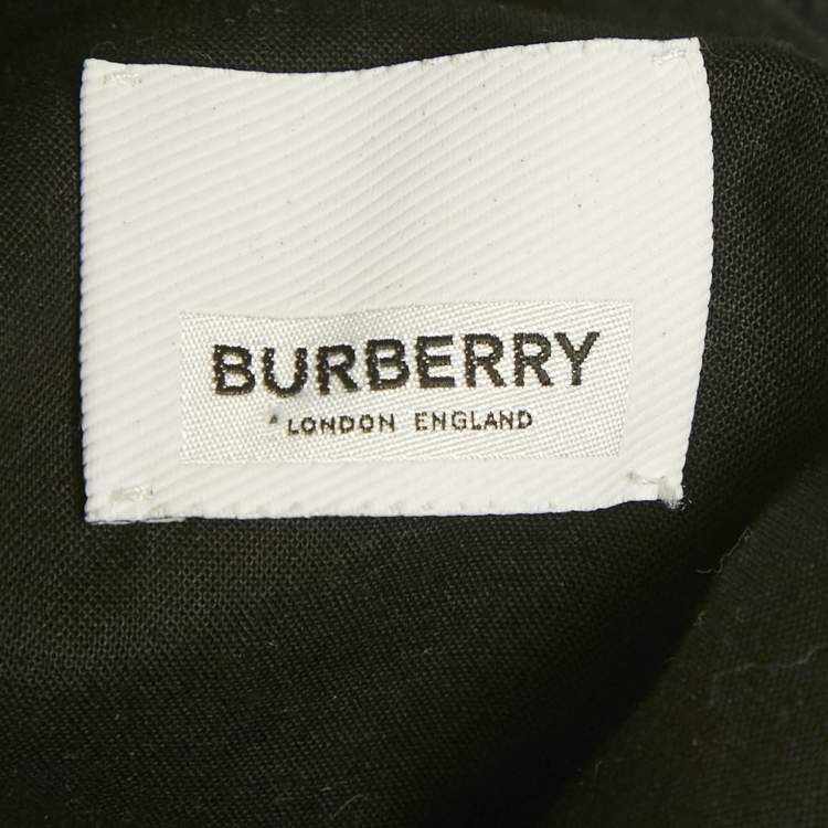 Pre Owned Burberry Black Wool & Logo Printed Knit Paneled Pants M