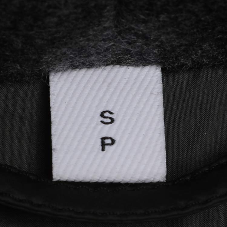 Pre Owned Burberry Grey Cashmere Quilted Detachable Sleeve Puffer Jacket S