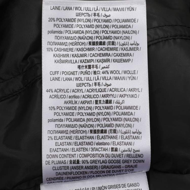 Pre Owned Burberry Grey Cashmere Quilted Detachable Sleeve Puffer Jacket S