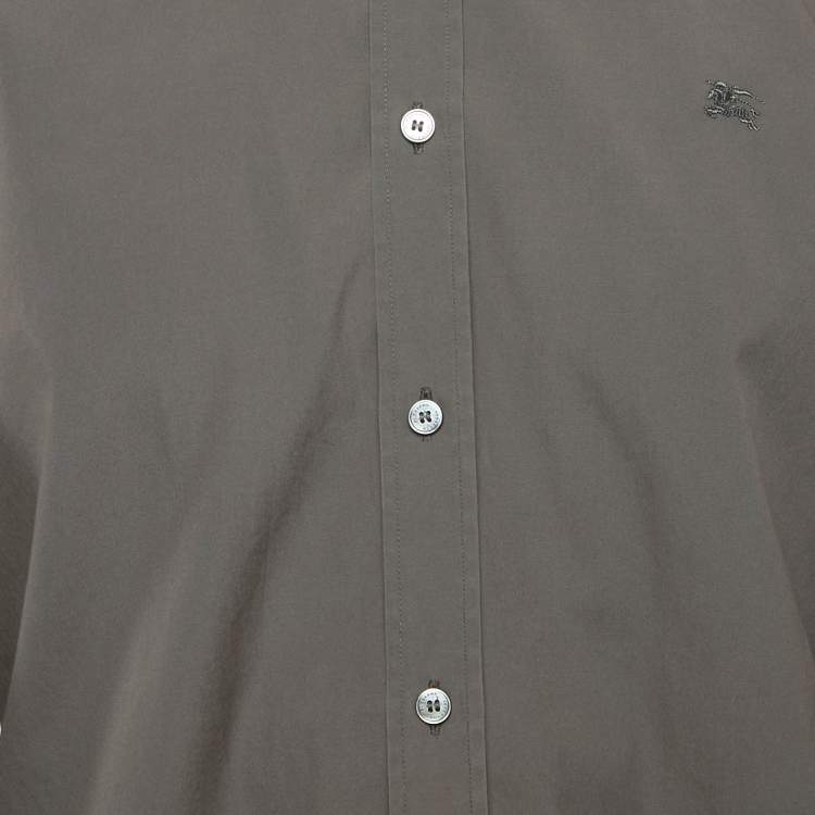 Pre Owned Burberry Grey Cotton Long Sleeve Shirt XL