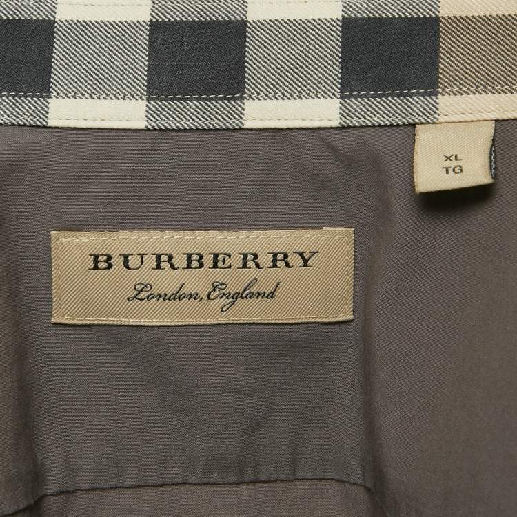 Pre Owned Burberry Grey Cotton Long Sleeve Shirt XL