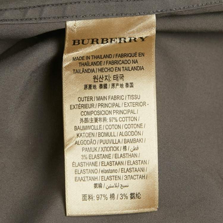 Pre Owned Burberry Grey Cotton Long Sleeve Shirt XL