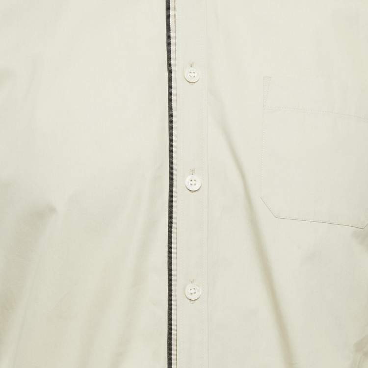 Pre Owned Burberry Grey Cotton Long Sleeve Shirt M