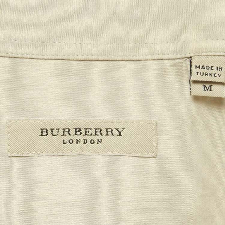 Pre Owned Burberry Grey Cotton Long Sleeve Shirt M