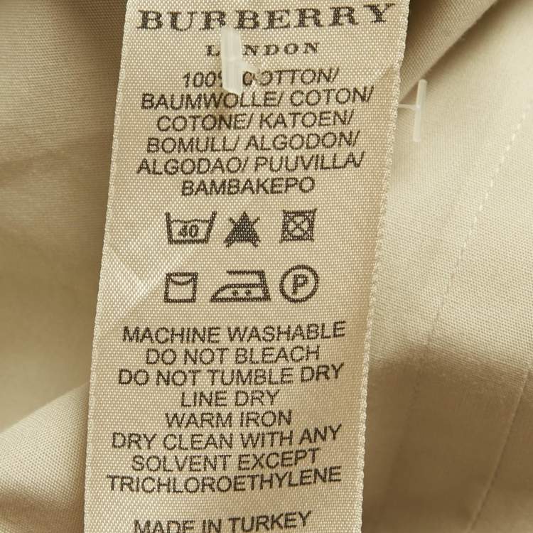 Pre Owned Burberry Grey Cotton Long Sleeve Shirt M