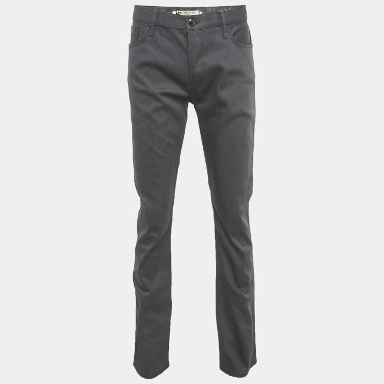 Pre Owned Burberry Grey Denim Regular Fit Jeans L/Waist 33"