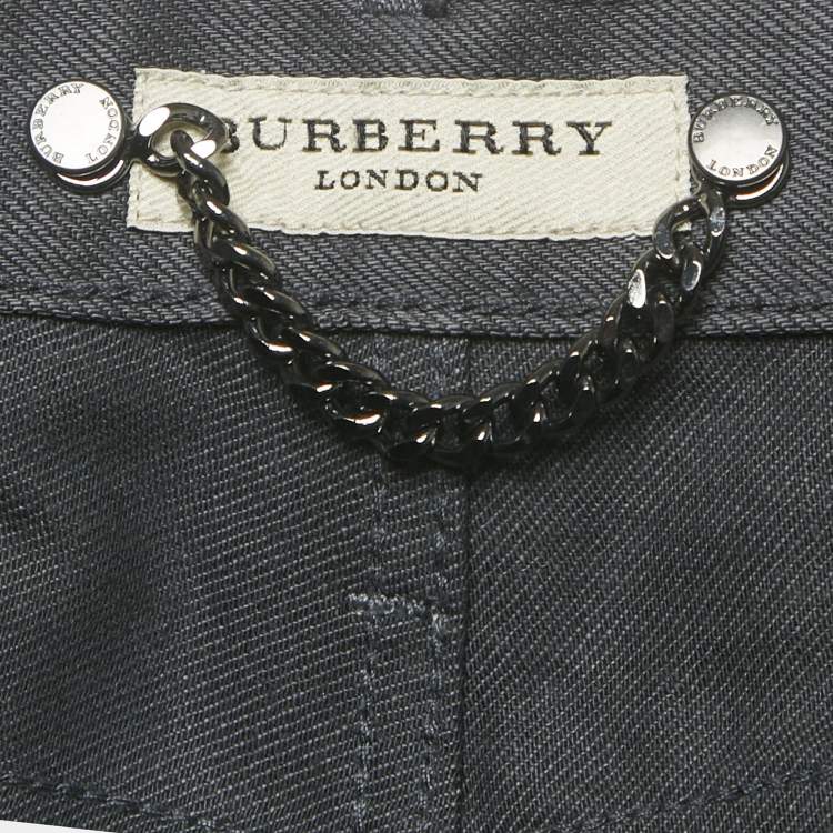 Pre Owned Burberry Grey Denim Regular Fit Jeans L/Waist 33"