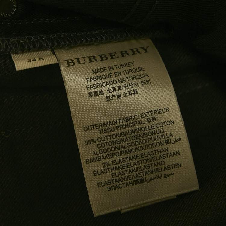 Pre Owned Burberry Grey Denim Regular Fit Jeans L/Waist 33"