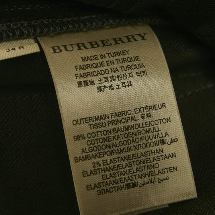Pre Owned Burberry Grey Denim Regular Fit Jeans L/Waist 33"
