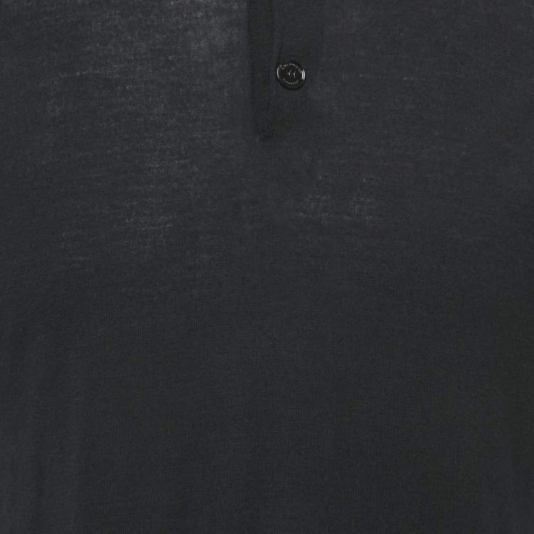 Pre Owned Burberry Navy Blue Wool Knit Polo T-Shirt L
