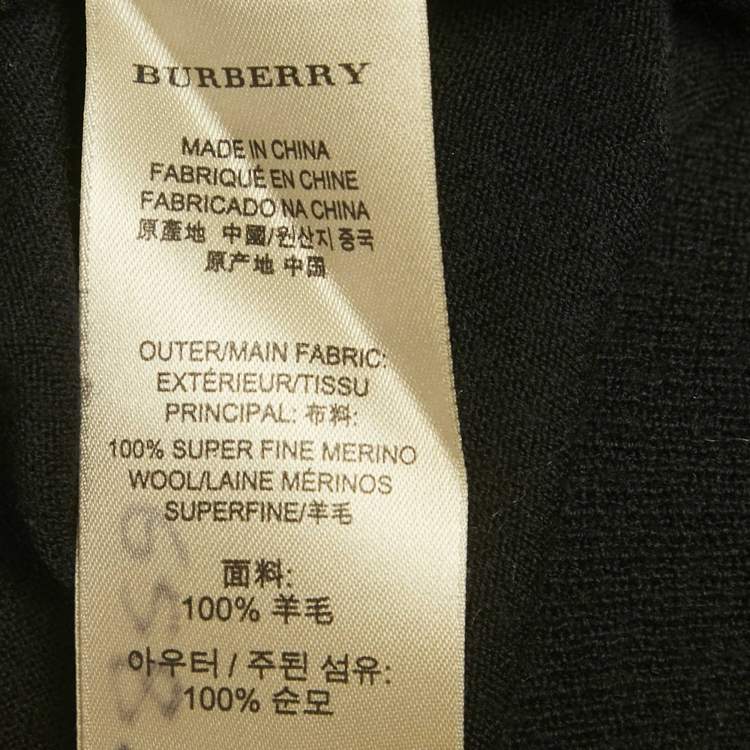 Pre Owned Burberry Navy Blue Wool Knit Polo T-Shirt L