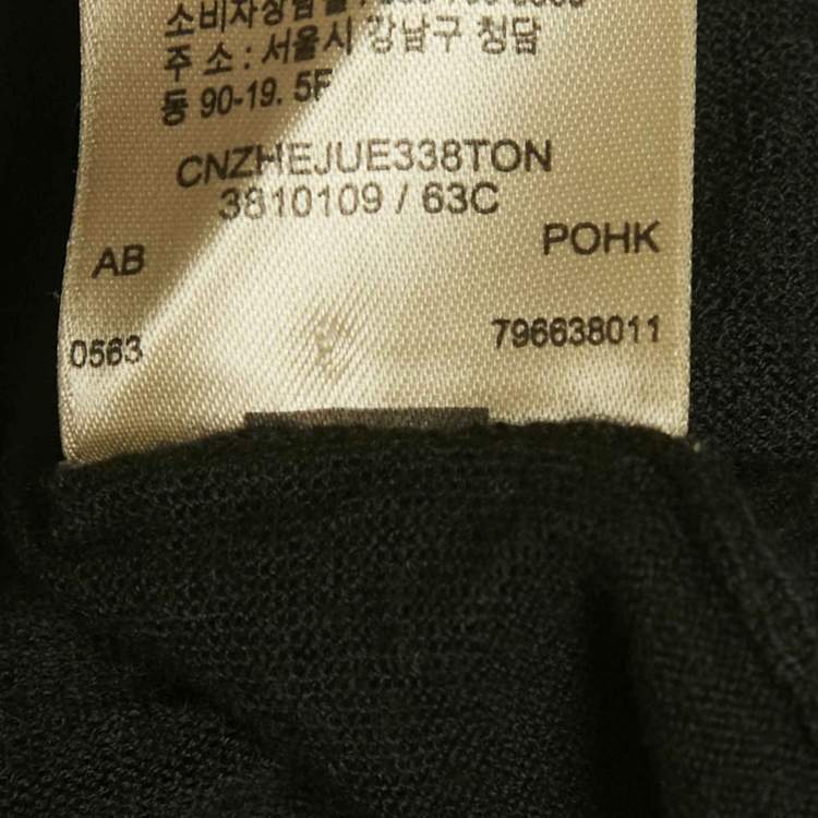 Pre Owned Burberry Navy Blue Wool Knit Polo T-Shirt L