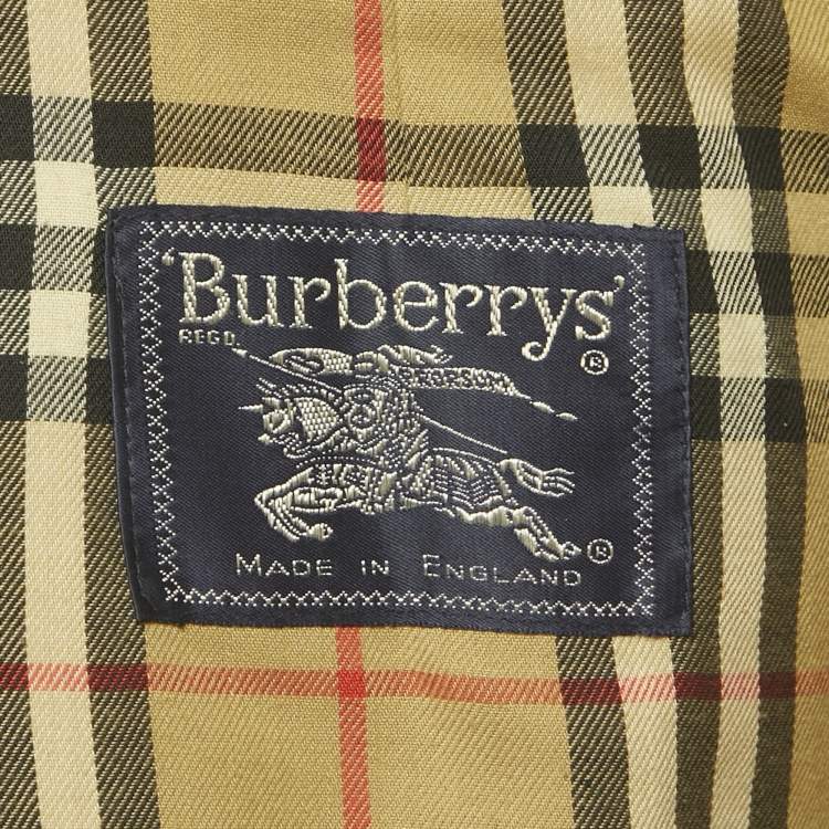 Pre Owned Burberry Vintage Beige Gabardine Classic Trench Coat XXL