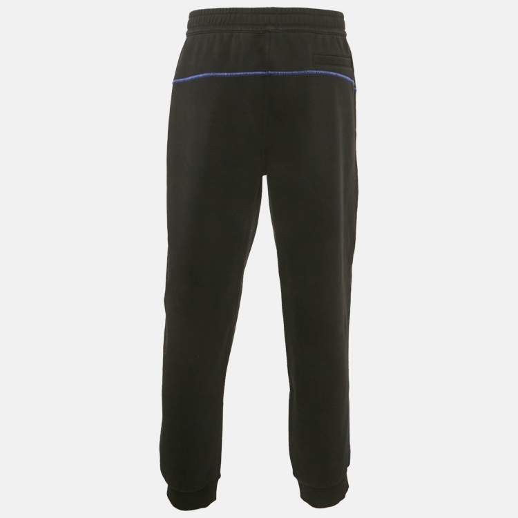 Pre Owned Burberry Black Logo Terry Applique Cotton Joggers XXL