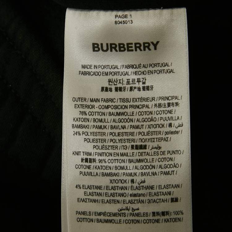 مملوكة مسبقًا Burberry Black Checks Trim Cotton Joggers XXL