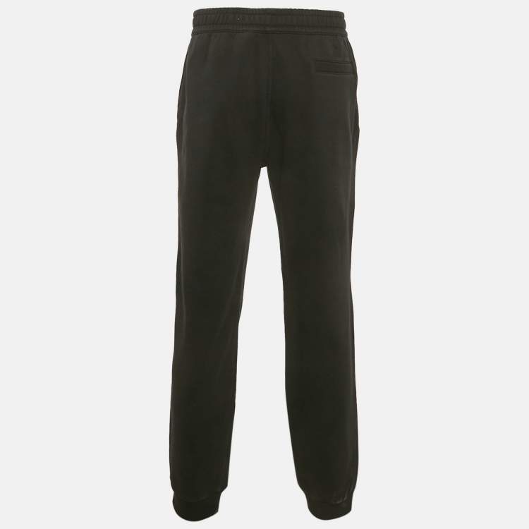 Pre Owned بنطلون قطن بطبعة شعار أسود بربري مقاس كبير جدًا جدًا (XXL)