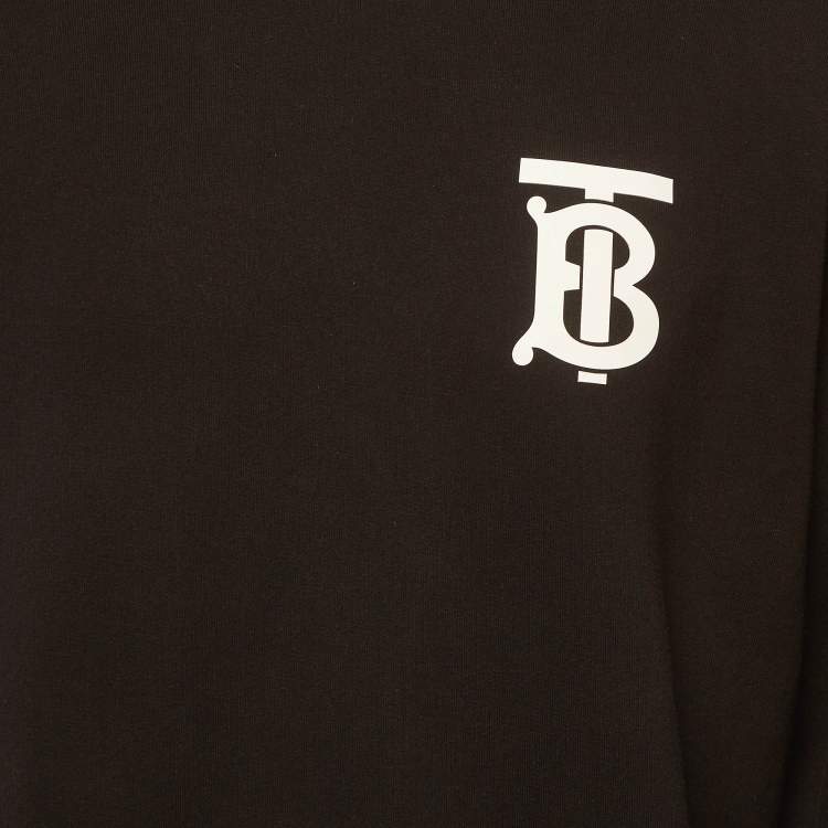Pre Owned Burberry Black Jersey Dryden TB logo sweatshirt L