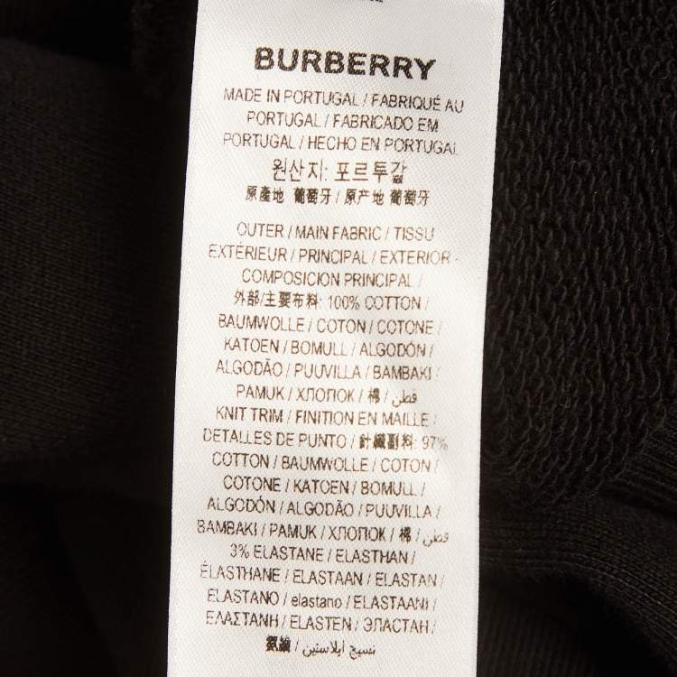 Pre Owned Burberry Black Jersey Dryden TB logo sweatshirt L