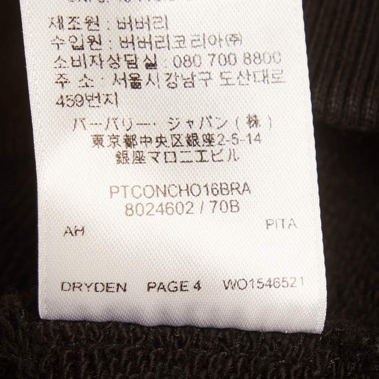 Pre Owned Burberry Black Jersey Dryden TB logo sweatshirt L