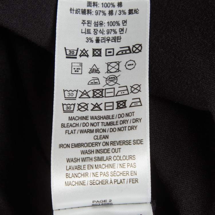 Pre Owned Burberry Black Logo Embroidered Cotton T-Shirt XL