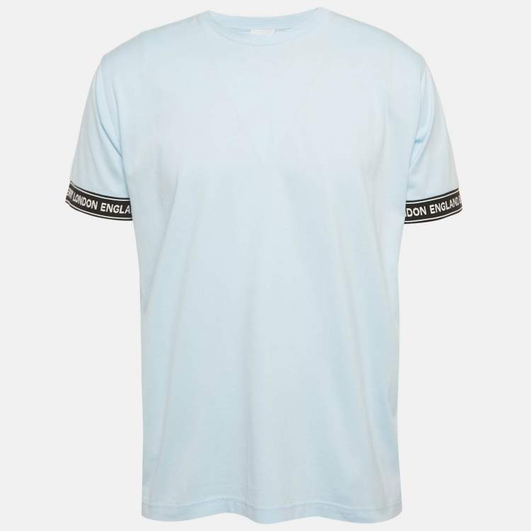 Pre Owned Burberry Blue Cotton Loose-Fit T-Shirt XS
