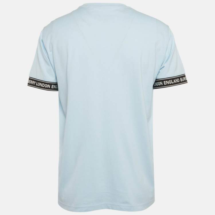 Pre Owned Burberry Blue Cotton Loose-Fit T-Shirt XS