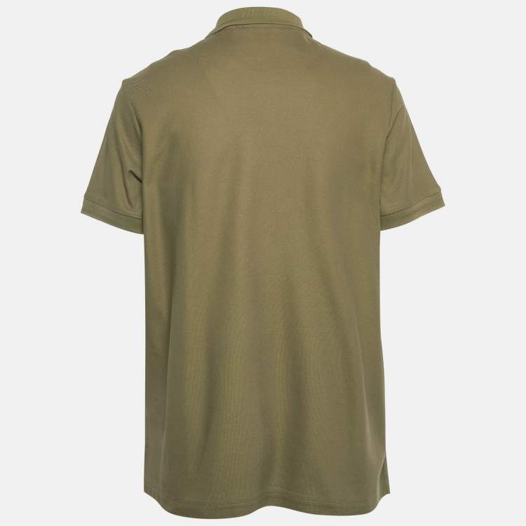 Pre Owned Burberry Military Green Pique Polo T-Shirt XL