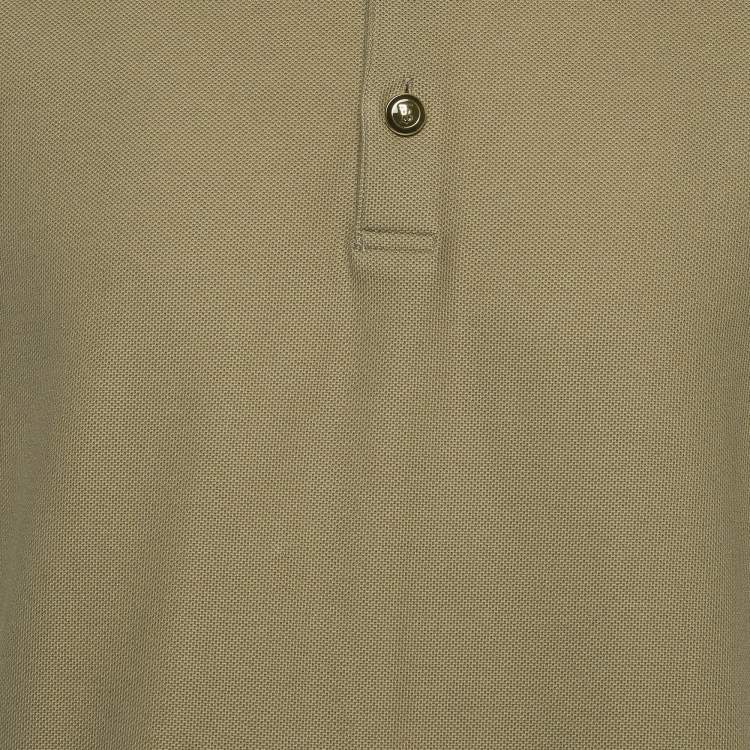 Pre Owned Burberry Military Green Pique Polo T-Shirt XL