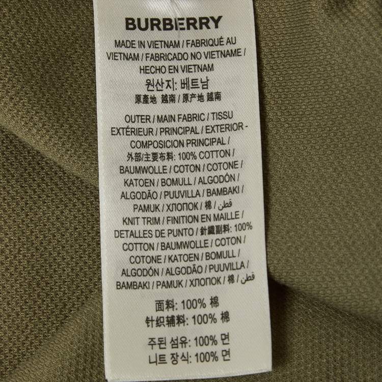 Pre Owned Burberry Military Green Pique Polo T-Shirt XL