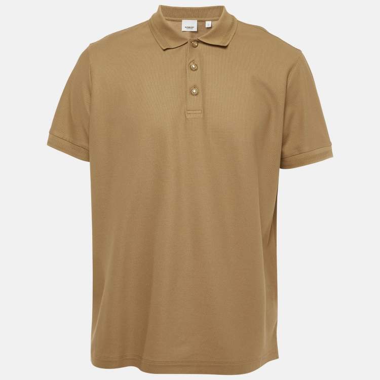 Pre Owned Burberry Brown Pique Polo T-Shirt XL