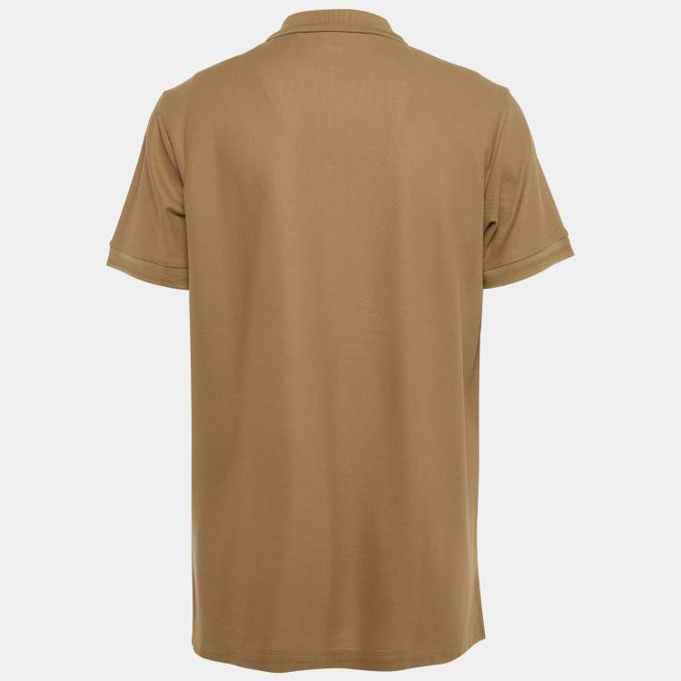 Pre Owned Burberry Brown Pique Polo T-Shirt XL