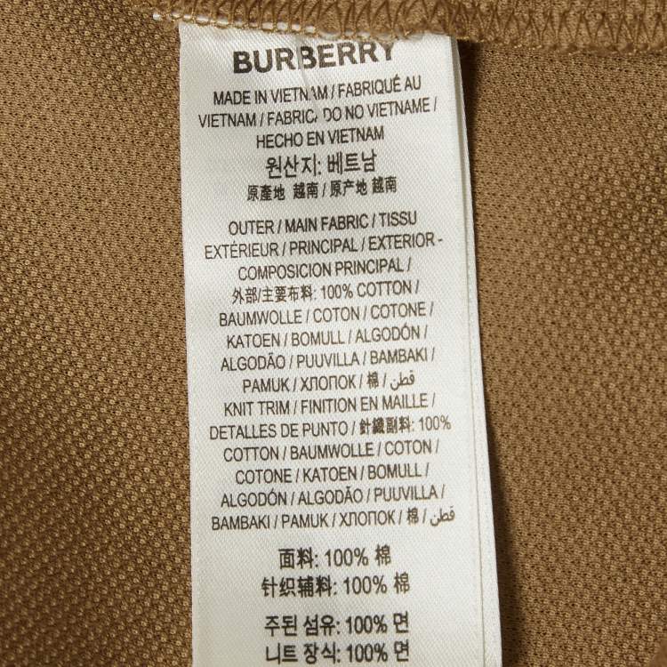 Pre Owned Burberry Brown Pique Polo T-Shirt XL