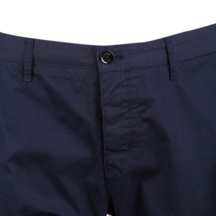 Pre Owned Burberry Brit Navy Blue Cotton Regular Fit Pants XXL