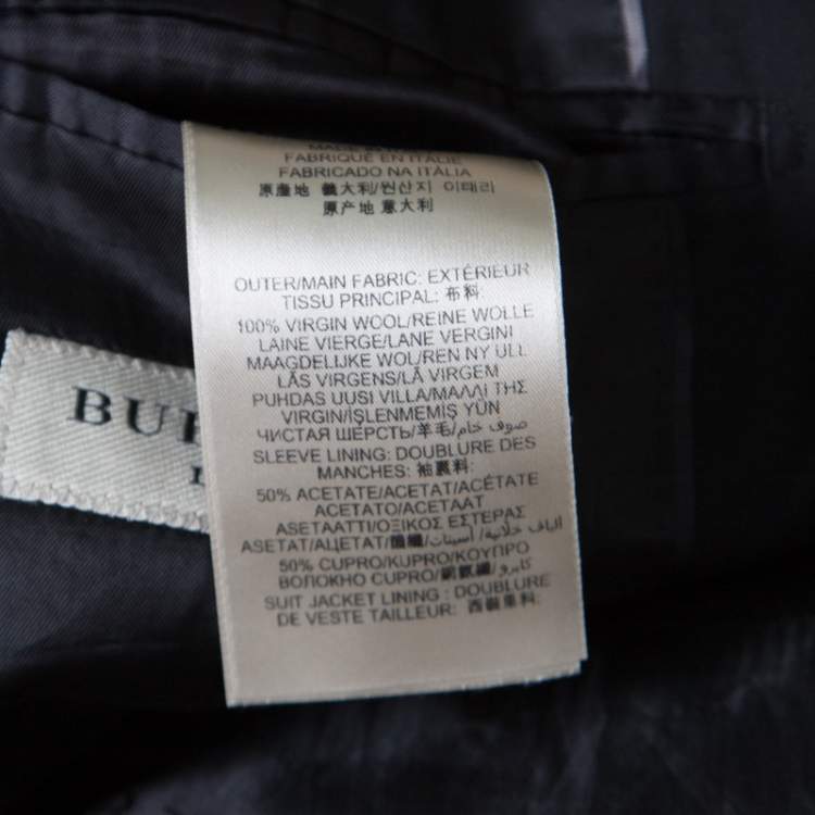 Pre Owned Burberry London Black Wool Tailored Suit M
