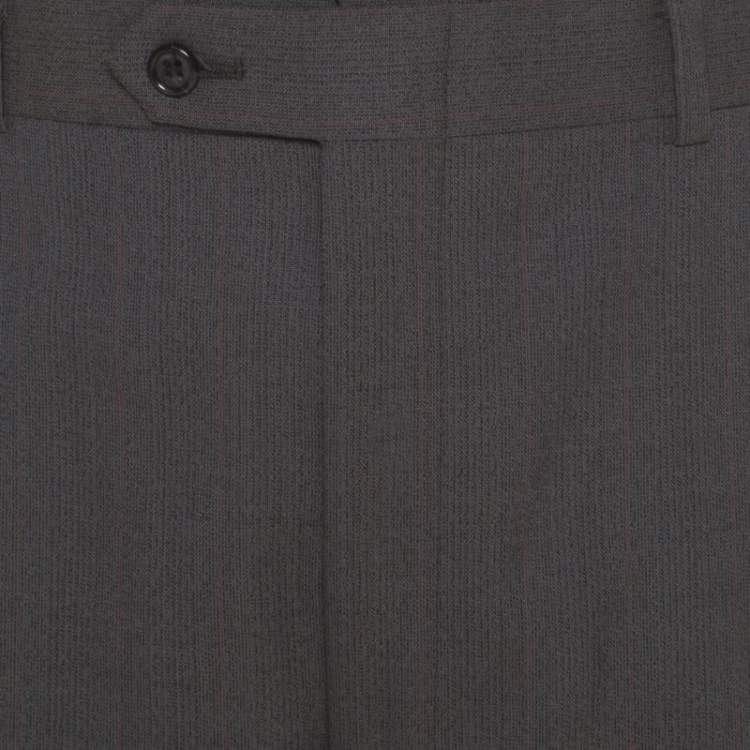 Pre Owned Burberrys Grey Patterned Wool Suit XL