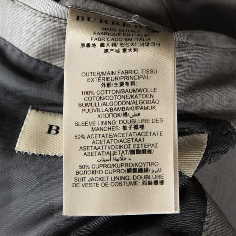 Pre Owned Burberry Grey Cotton Knit Regular Fit Suit XXL