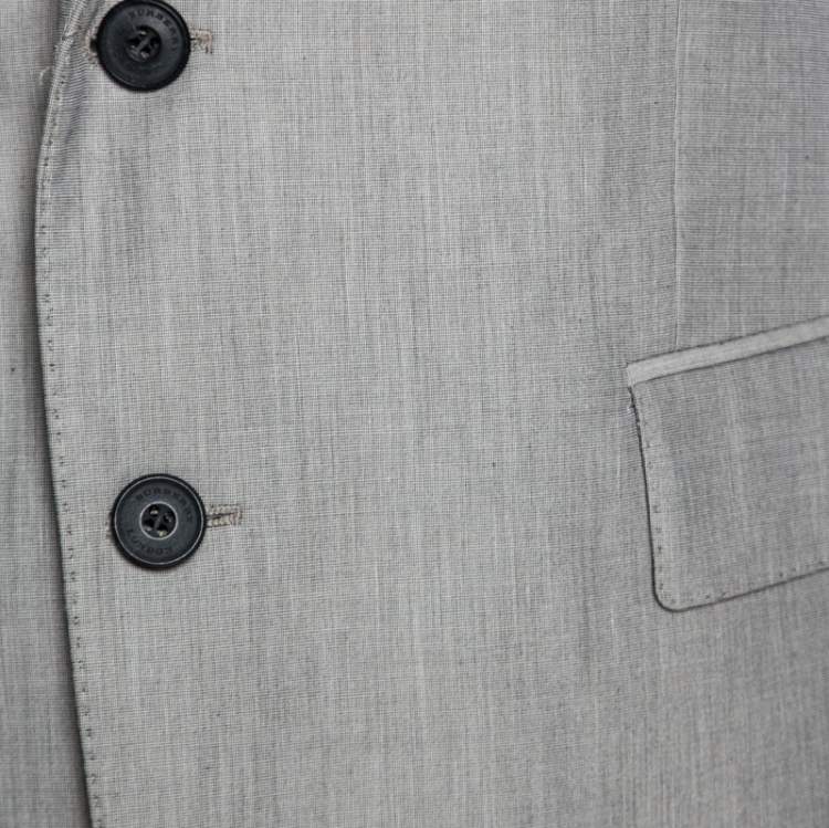 Pre Owned Burberry Grey Cotton Knit Regular Fit Suit XXL
