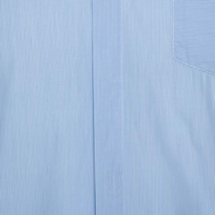 Pre Owned Burberry Light Blue Striped Cotton Long Sleeve Shirt L