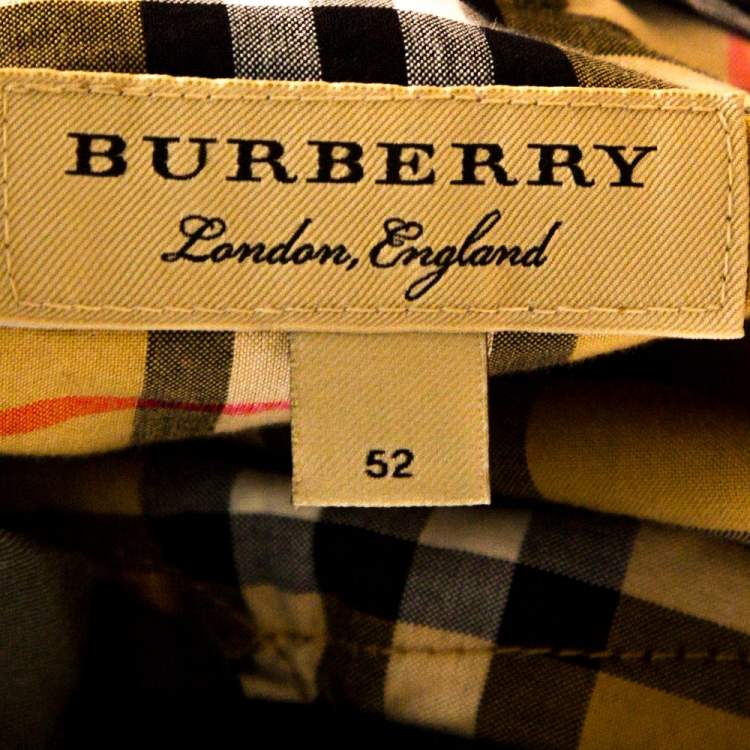 Pre Owned Burberry Olive Green Cotton Slim Fit Chinos XL