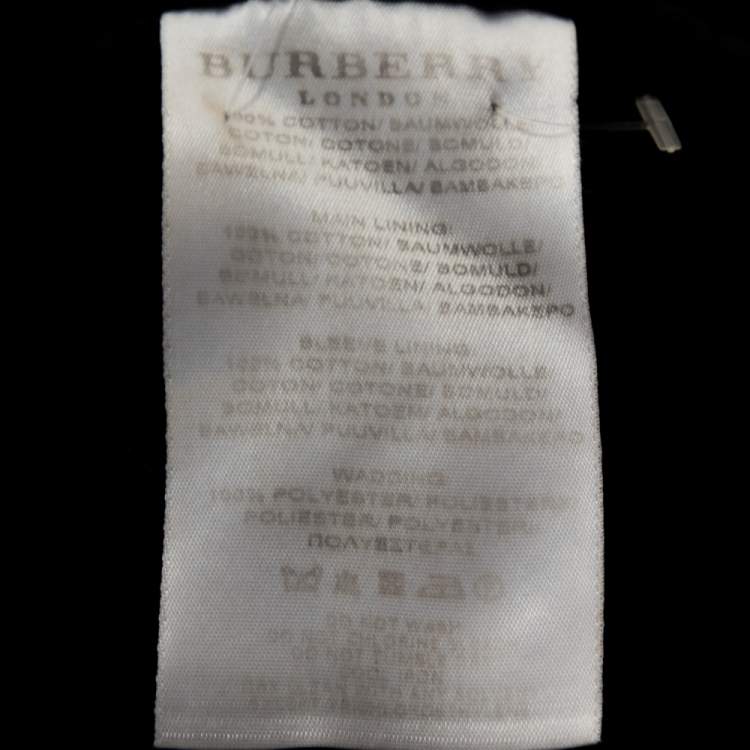 Pre Owned Burberry Black Diamond Quilted Button Front Coat S