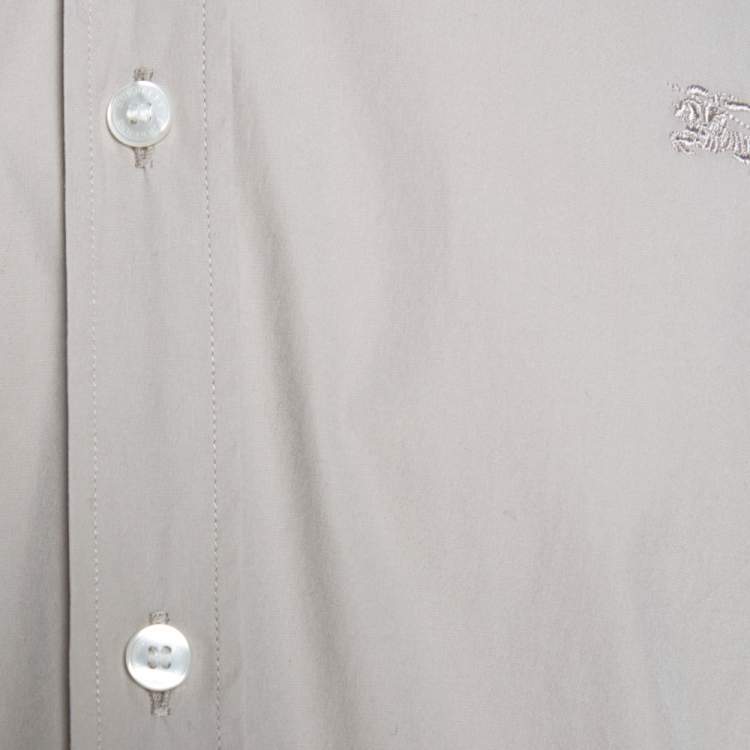 Pre Owned Burberry Brit Light Beige Cotton Nova Check Detail Shirt XXXL