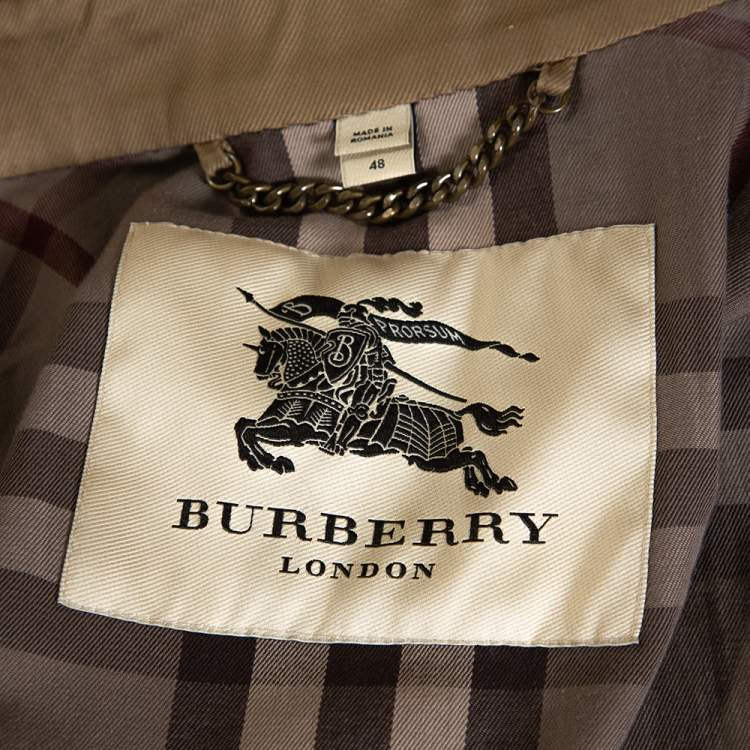 Pre Owned Burberry Camel Beige Cotton Belted Britton Trench Coat M