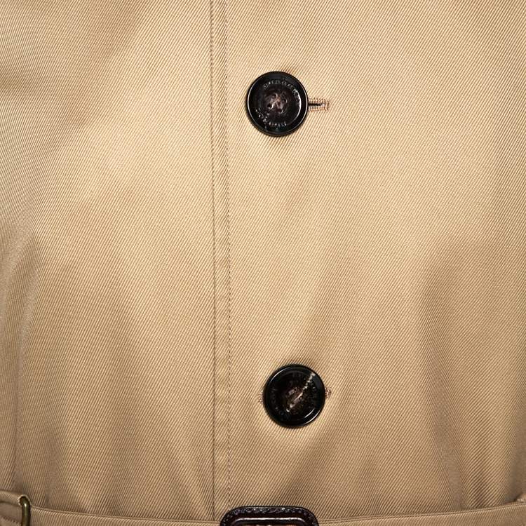 Pre Owned Burberry Camel Beige Cotton Belted Britton Trench Coat M