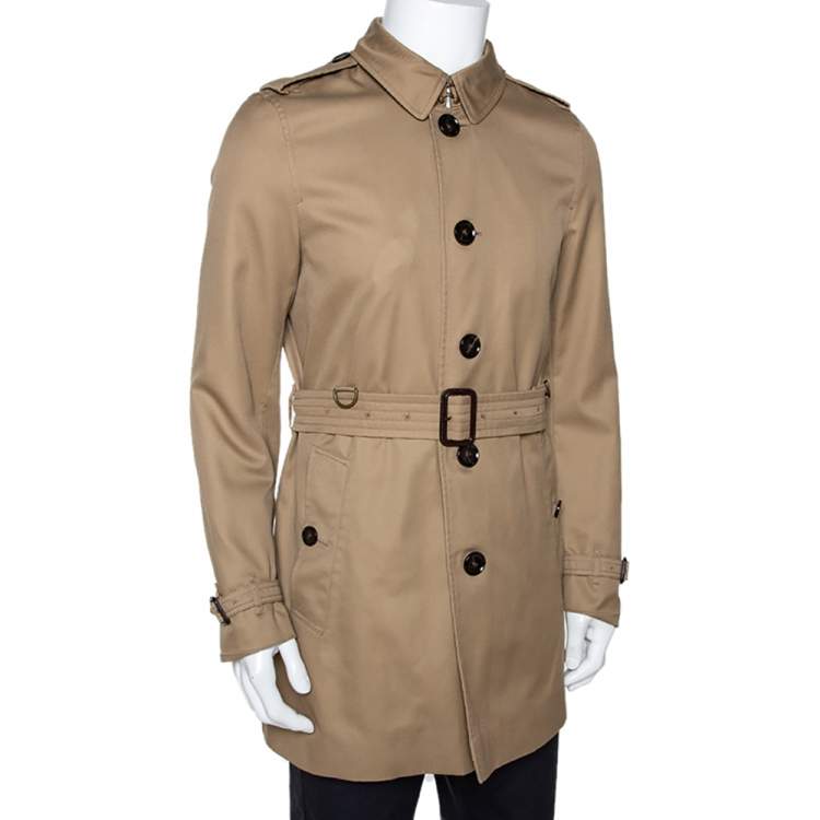 Pre Owned Burberry Camel Beige Cotton Belted Britton Trench Coat M
