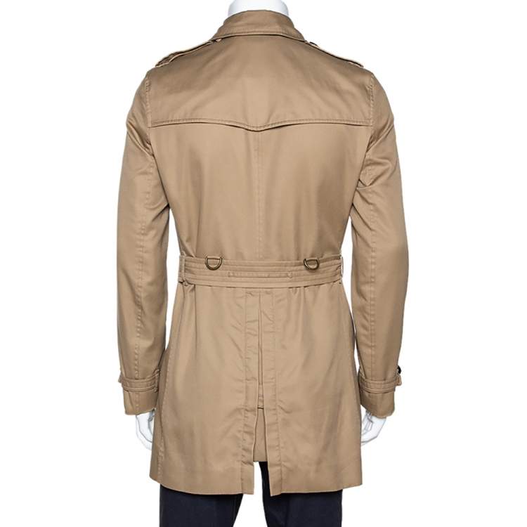 Pre Owned Burberry Camel Beige Cotton Belted Britton Trench Coat M