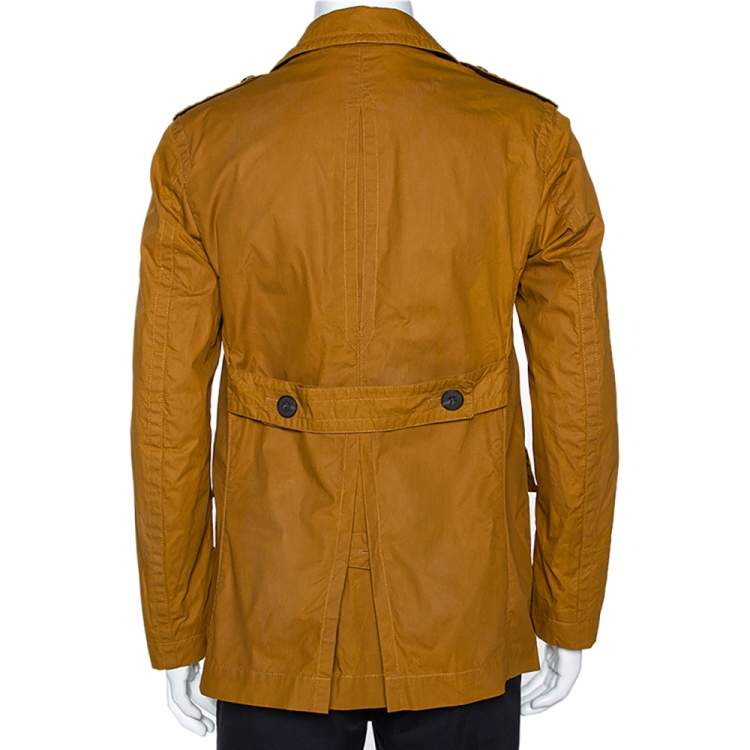 مملوكة مسبقًا Burberry Malt Coated Cotton Folgate Double Breasted Coat L