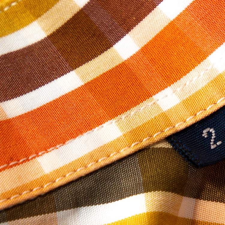 Pre Owned Burberry Multicolor Checked Cotton Button Down Long Sleeve Shirt S