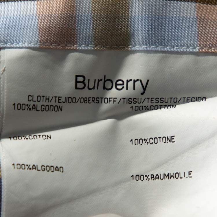Pre Owned Burberry Multicolor Checked Cotton Button Down Long Sleeve Shirt S