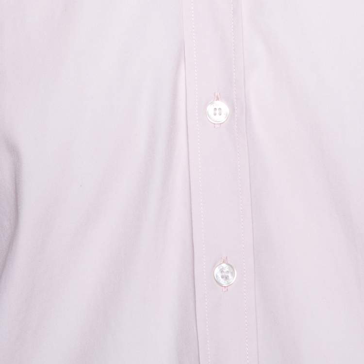 Pre Owned Burberry Brit Pink Stretch Cotton Long Sleeve Button Front Shirt L
